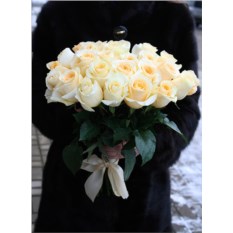 Букет из кремовых роз Эквадор (25 штук)
