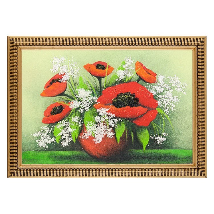 Картина с рисунком из камня Натюрморт: красные маки