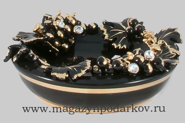 Конфетница Cheramiche Stella Виноград, черная