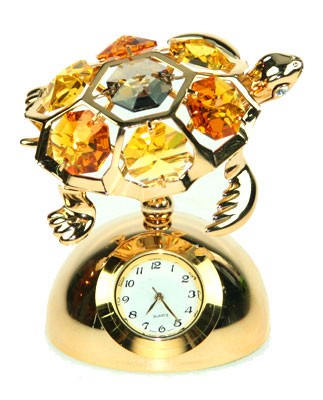 Декоративная фигурка Swarovski с часами Черепаха