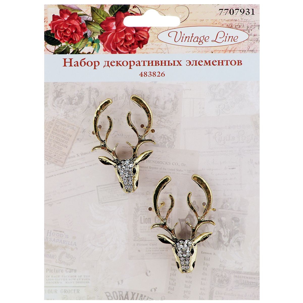 Декоративный элемент Vintage Line Олени, 2 шт.