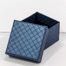 Коробка Квадратная 5x5x3 «Ромбики» Синий
