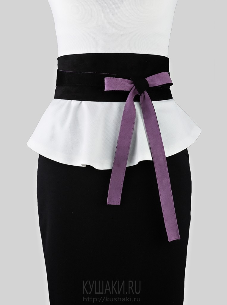 Замшевый двусторонний пояс Violet & Black, 10 см