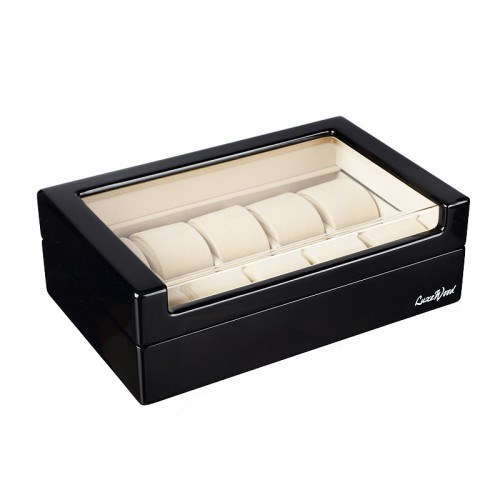Черная шкатулка для хранения 10 часов Luxewood
