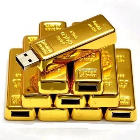 Флешка золотой слиток с гравировкой
