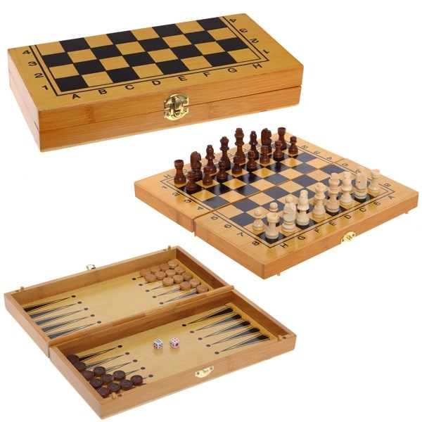 Классический набор игр 3 в 1 шахматы, нарды, шашки