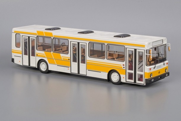 Модель автобуса ЛиАЗ-5256 (бело-желтый)