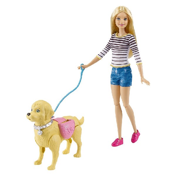 Игровой набор с куклой Barbie Прогулка с питомцем Mattel
