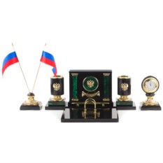 Письменный набор из малахита Герб