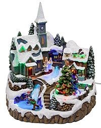Новогодняя миниатюра Сочельник, с LED-огнями и музыкой