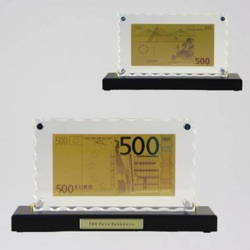 Картина с банкнотой 500 Euro, размер: 14x7x25 см