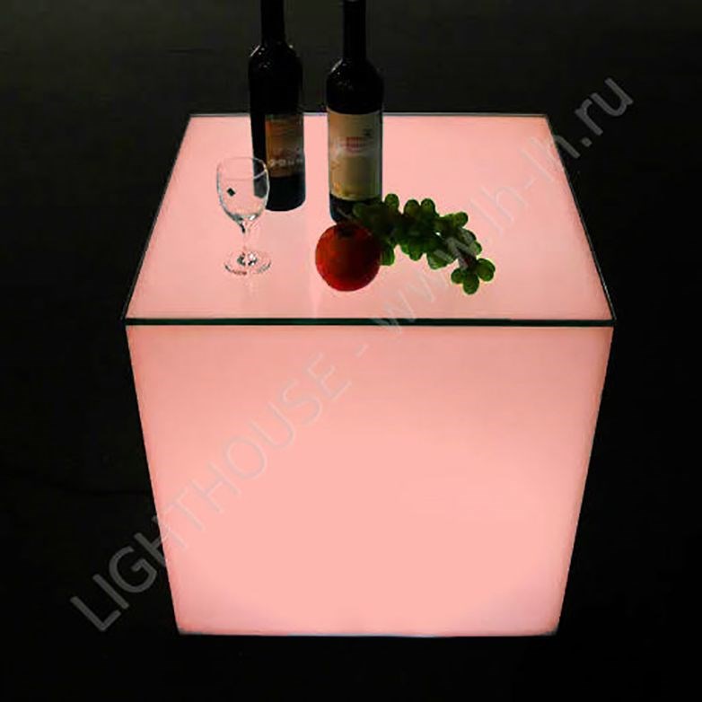 Светящийся стол Cubo 50 RGB Accum (стекло в комплекте)