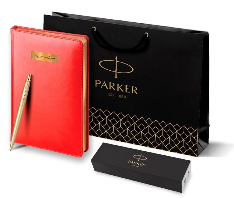 Подарочный набор Parker: ежедневник и шариковая ручка Parker Jotter XL YellowGold 212231_2808754