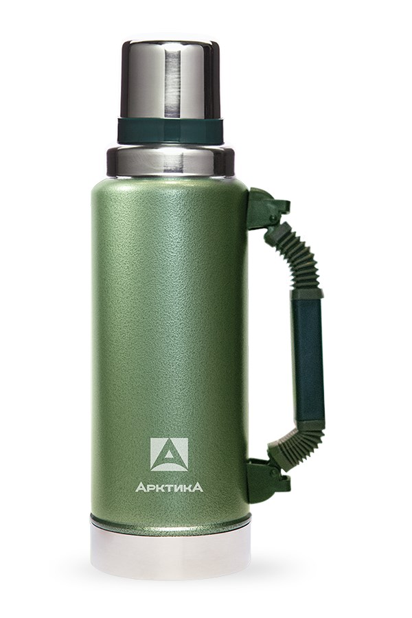 Термос «Арктика» с ручкой и узким горлом, зеленый, 1,25 л