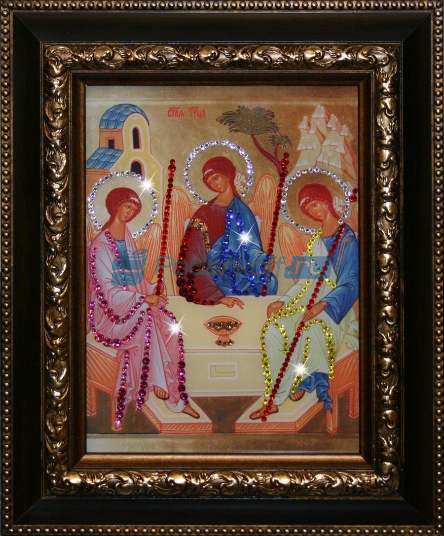 Икона с кристаллами Swarovski Святой Троицы