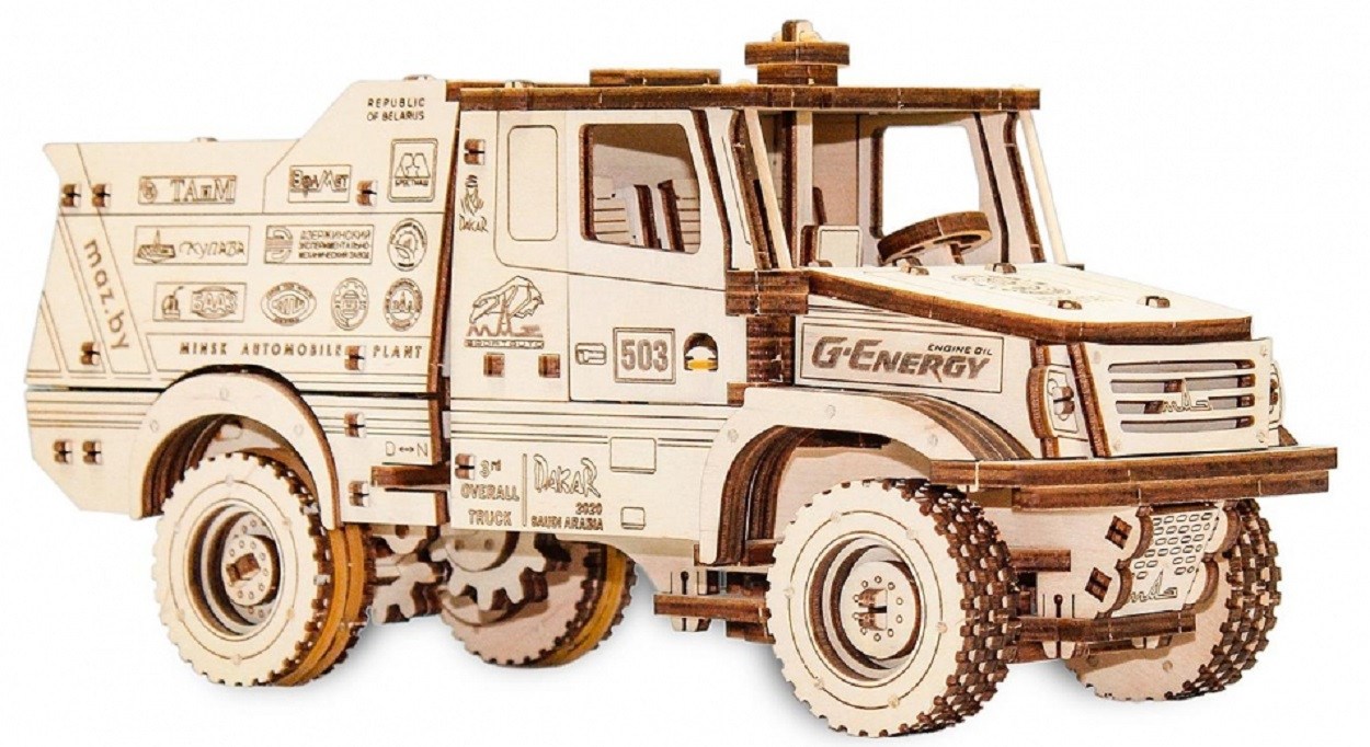 Сборная модель из дерева 3D EWA «МАЗ-6440RR» (заводной)