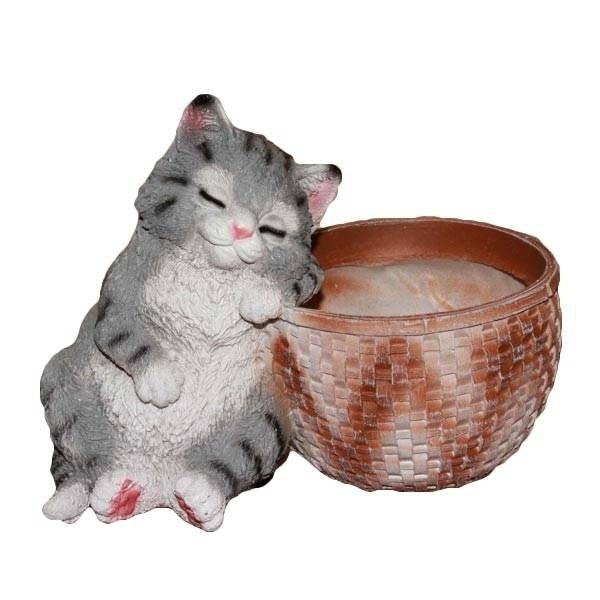Кашпо Котенок у корзины