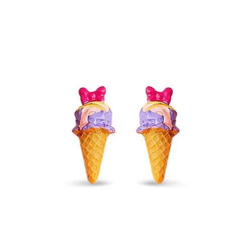 Серьги-гвоздики Purple ice-cream