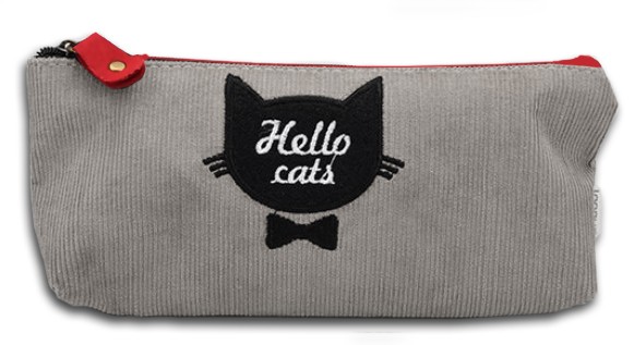 Серый пенал Hello cats