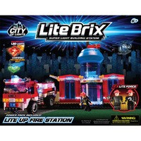 Конструктор Lite Brix Пожарная станция с машиной