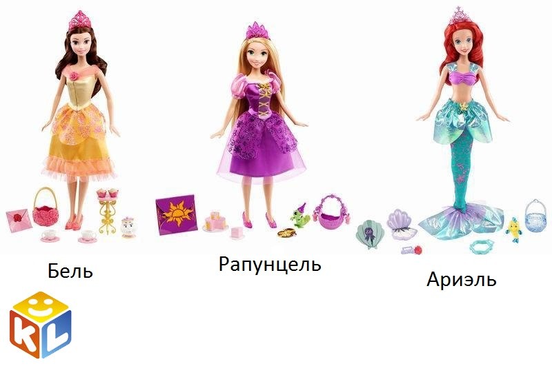 Кукла Disney Princess Ариэль / Белль / Рапунцель в асс.