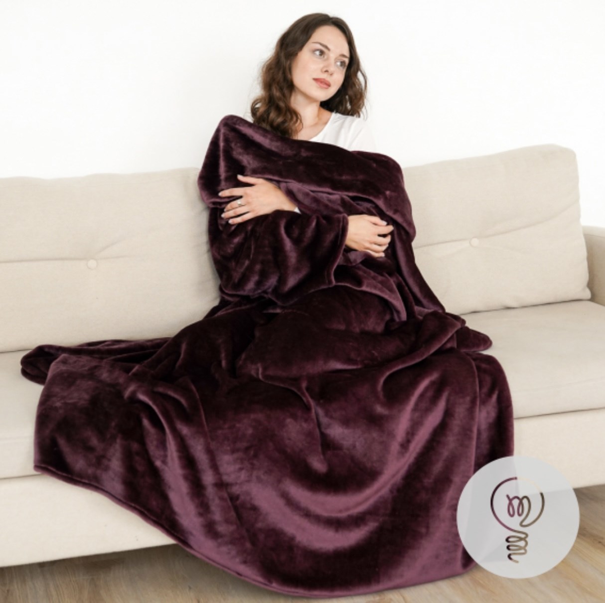 Плед с рукавами Remex Luxury ExtraSoft Purple