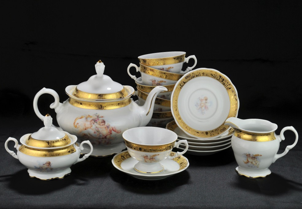 Фарфоровый чайный сервиз Fascia Oro на 12 персон