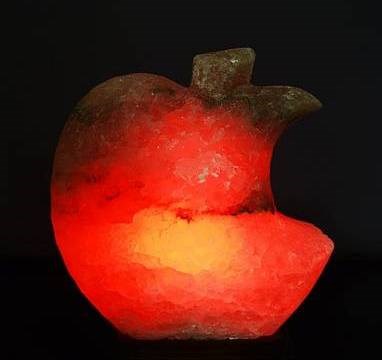 Солевая лампа Яблоко, свечение красное