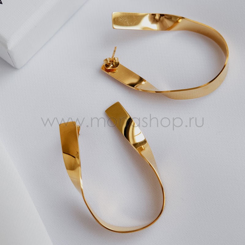 Серьги Золотые петли без камней