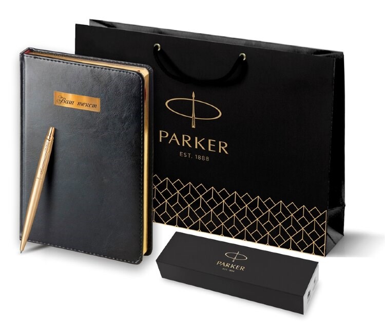 Подарочный набор Parker: ежедневник и шариковая ручка Parker Jotter XL YellowGold 212231_2802754