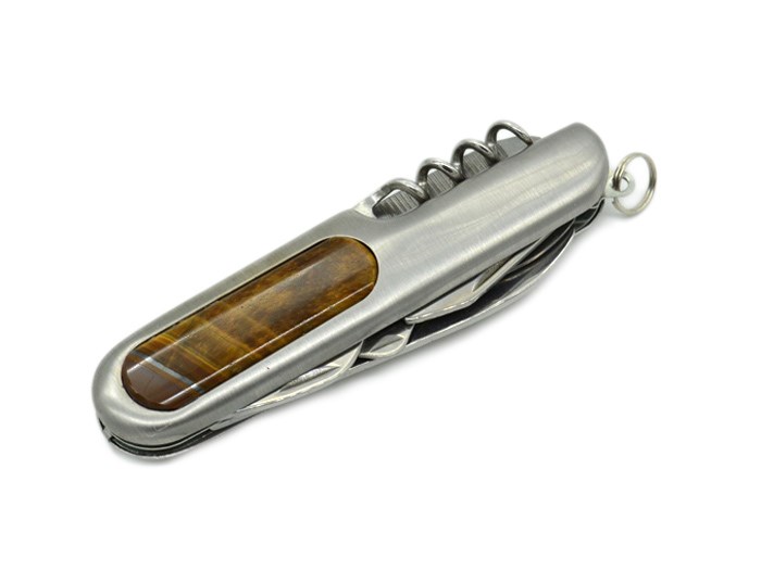 Складной нож 7в1 с накладкой из тигрового глаза