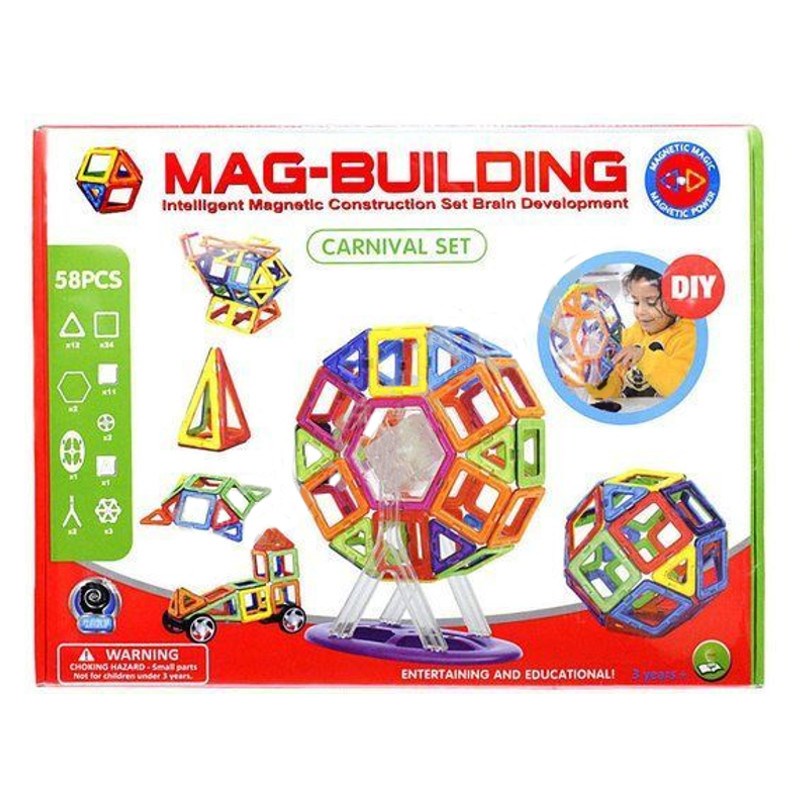 58 деталей магнитного конструктора Mag-Building