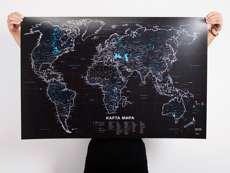 Черная карта мира BlackFunkMap