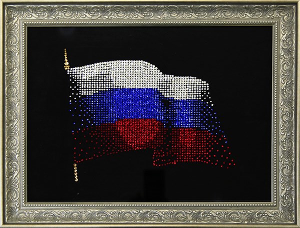 Картина с кристаллами Флаг России