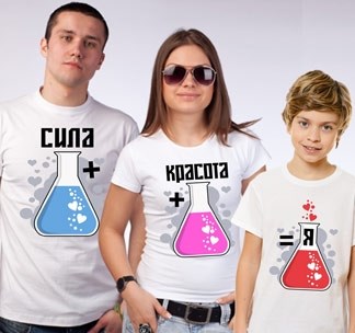 Семейные футболки Сила, красота, я