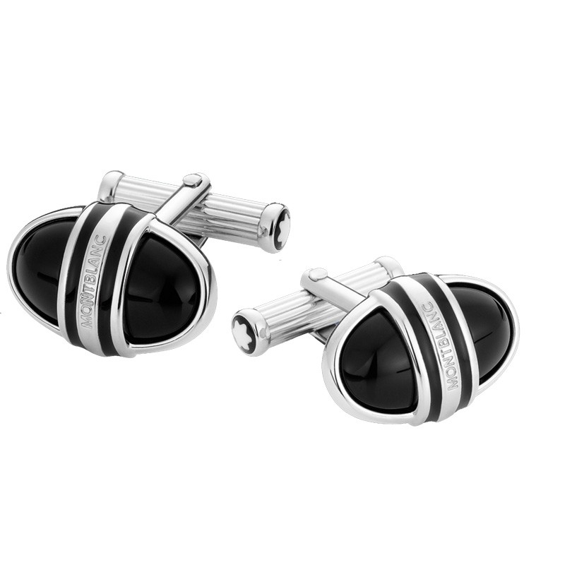 Запонки Montblanc CLASSIC с платиной и ониксом