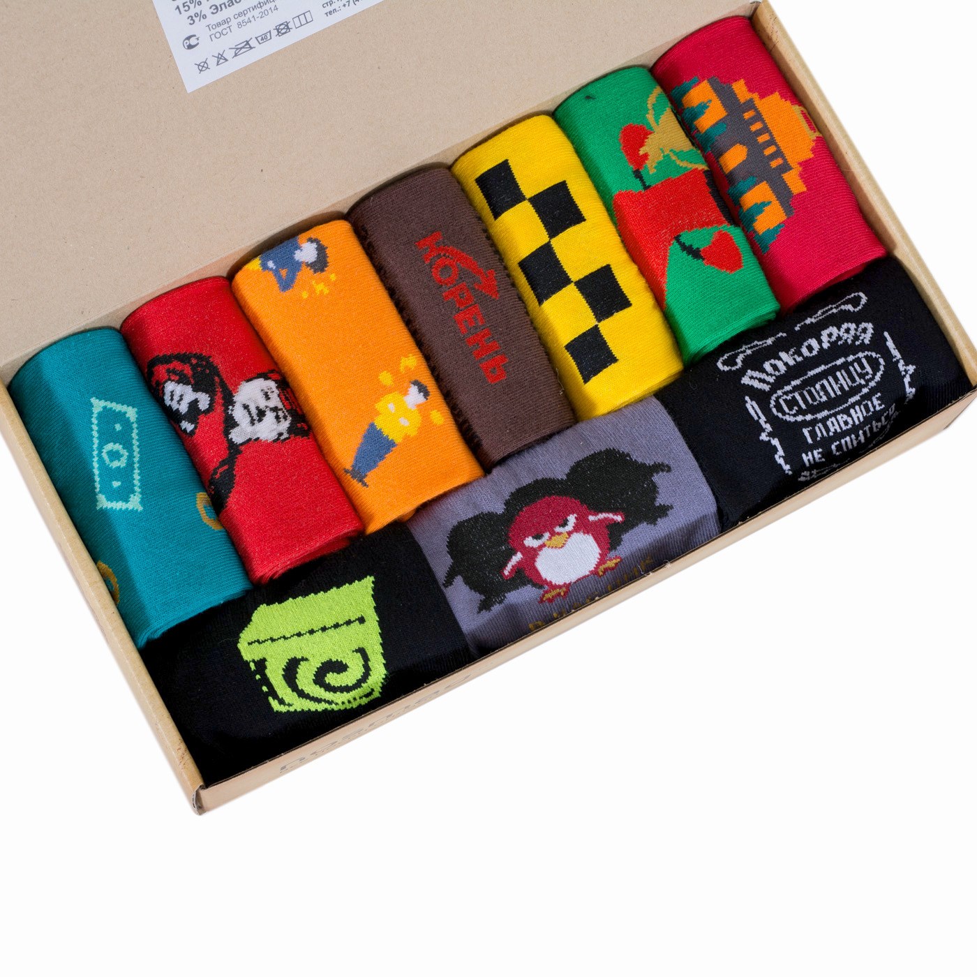 Набор из 10 пар мужских носков moscowsocksclub микс москва