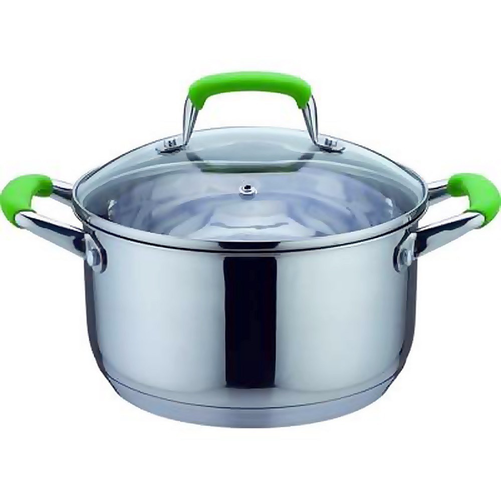 Кастрюля Bekker De Luxe 2,7 литра, зеленые ручки