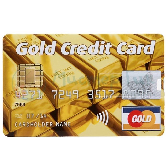 Флешка в виде кредитки Gold Credit Card на 8 Гб