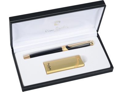 Набор: ручка шариковая, зажигалка Pierre Cardin (золото)