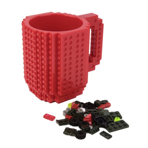 Красная кружка/подставка для ручек Lego