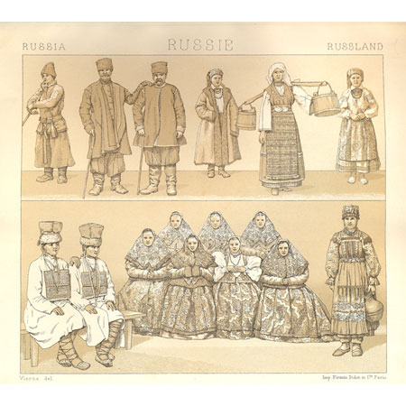 Гравюра Русский костюм