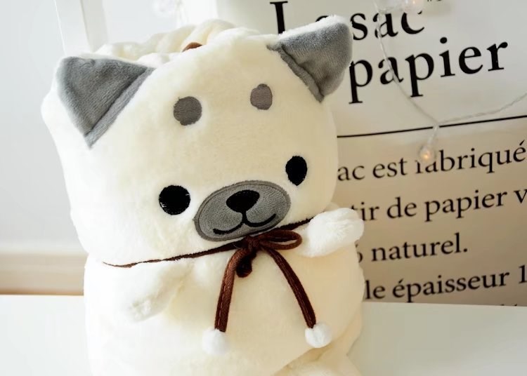 Плед-игрушка Shiba Inu цвет белый