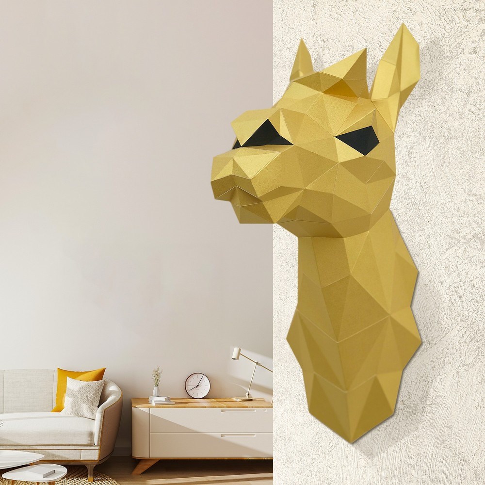 3D-модель Paperraz ЛАМА СВЕТЛАНА (золотая) на стену