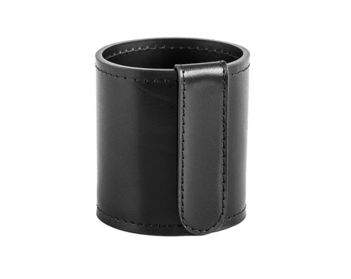 Стакан канцелярский Н10 LUXE из кожи Full Grain Black