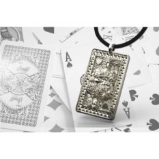 Серебряный кулон «Карта король и дама» с гравировкой