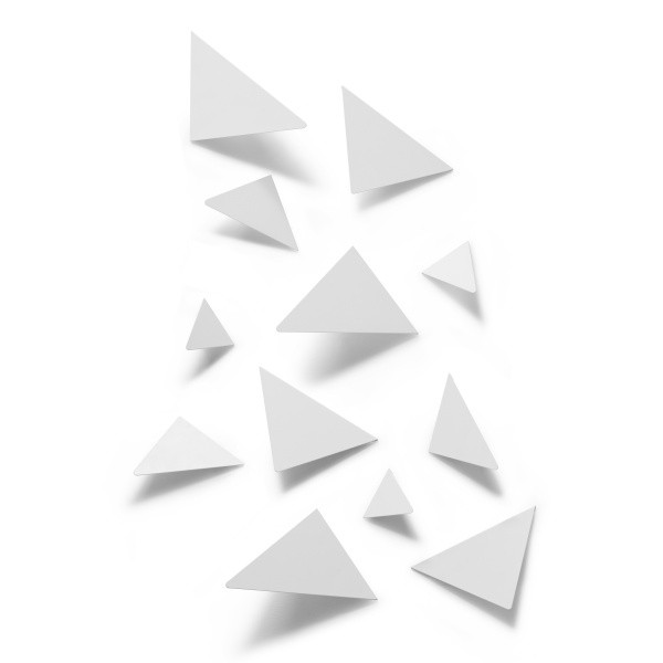 Декор для стен Facetta, 12 элементов, белый