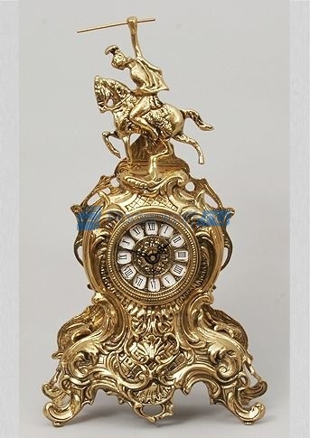 Часы из бронзы Всадник, цвет золотой