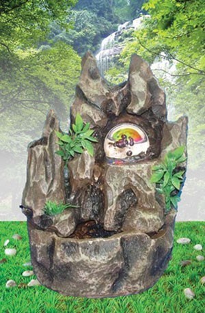 Фонтан: Скала, шарик, цветная подсветка, Н*L*D=24*15*14