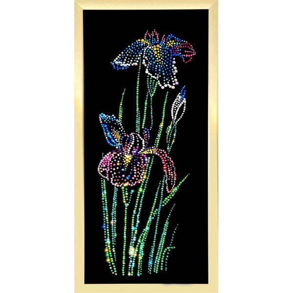 Картина с кристаллами Swarovski Большие ирисы